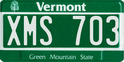 VT license plate XMS703
