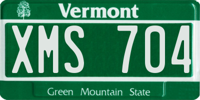 VT license plate XMS704