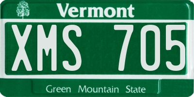 VT license plate XMS705