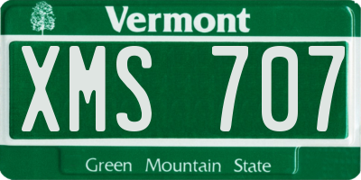 VT license plate XMS707