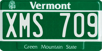 VT license plate XMS709
