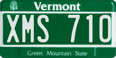 VT license plate XMS710