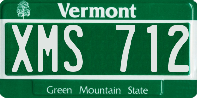 VT license plate XMS712