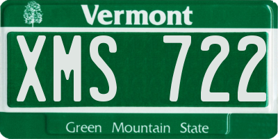 VT license plate XMS722