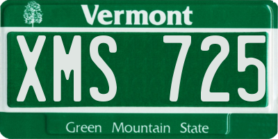 VT license plate XMS725