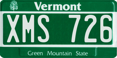VT license plate XMS726