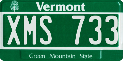 VT license plate XMS733