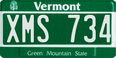 VT license plate XMS734