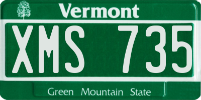 VT license plate XMS735
