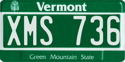 VT license plate XMS736