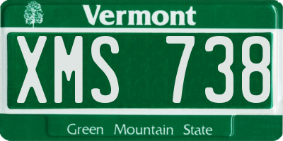 VT license plate XMS738