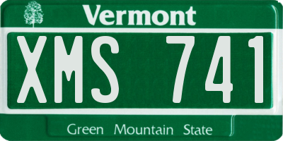 VT license plate XMS741