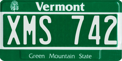 VT license plate XMS742