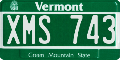 VT license plate XMS743
