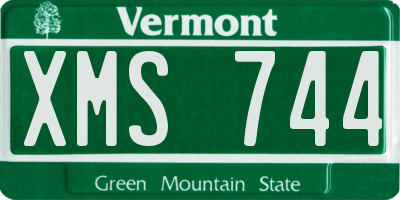 VT license plate XMS744