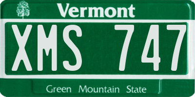 VT license plate XMS747