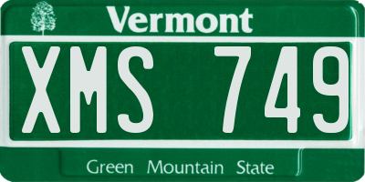VT license plate XMS749