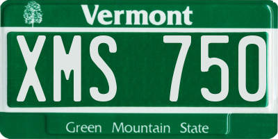 VT license plate XMS750