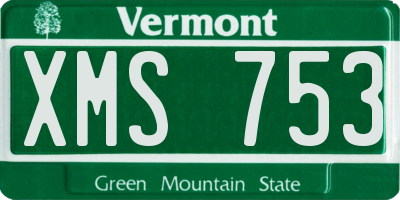 VT license plate XMS753