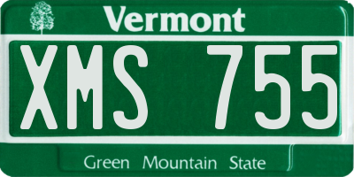 VT license plate XMS755