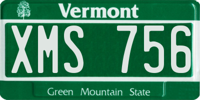 VT license plate XMS756