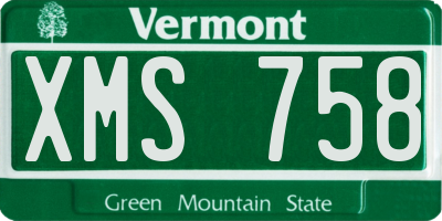 VT license plate XMS758