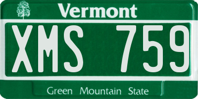 VT license plate XMS759