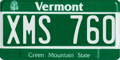 VT license plate XMS760