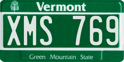 VT license plate XMS769