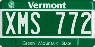 VT license plate XMS772