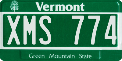 VT license plate XMS774