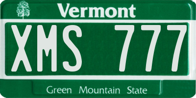 VT license plate XMS777