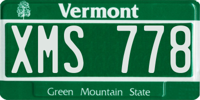 VT license plate XMS778