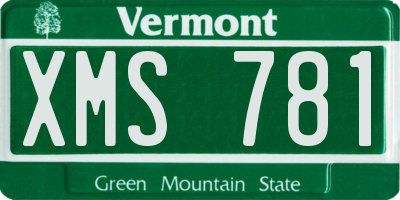VT license plate XMS781