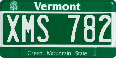 VT license plate XMS782
