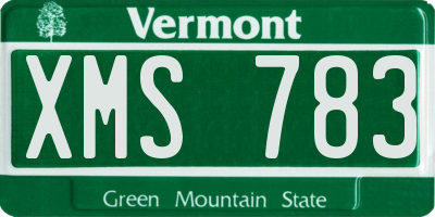 VT license plate XMS783