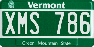 VT license plate XMS786