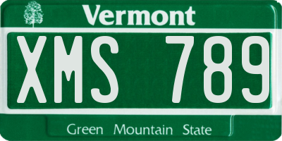 VT license plate XMS789