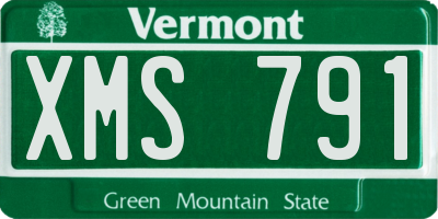 VT license plate XMS791