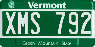 VT license plate XMS792