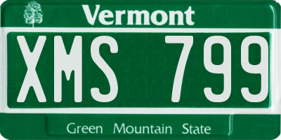VT license plate XMS799