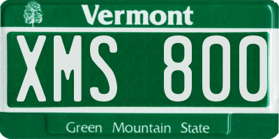 VT license plate XMS800