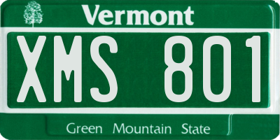 VT license plate XMS801