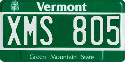 VT license plate XMS805