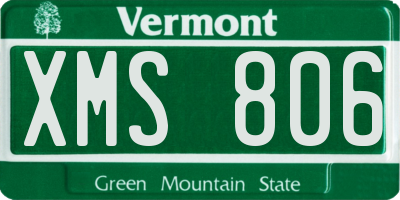 VT license plate XMS806