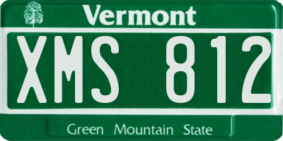 VT license plate XMS812
