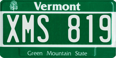 VT license plate XMS819