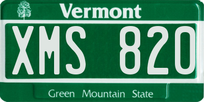 VT license plate XMS820