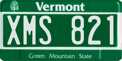 VT license plate XMS821