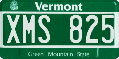 VT license plate XMS825